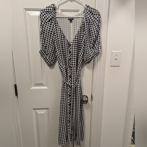 Ann Taylor Black and White Checkered Dress